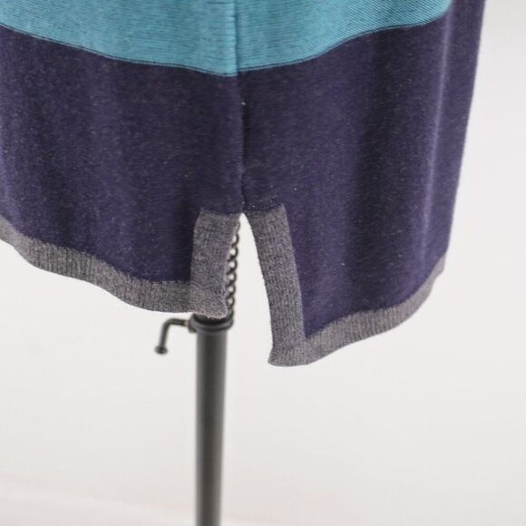 Talbots Scoop Neck Blue Teal Gray Medium Sweater Rayon Nylon Cotton - Picture 4 of 9